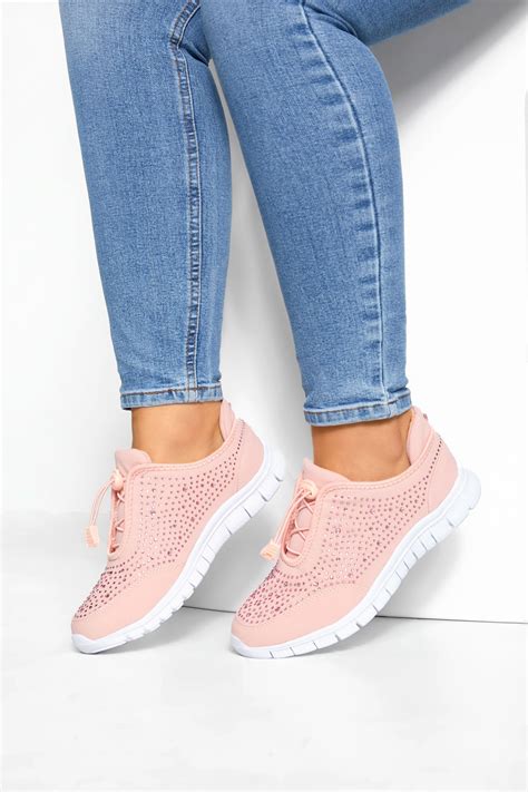 pink wide fit trainers.